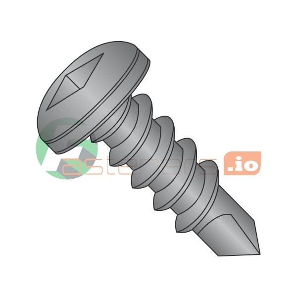 Newport Fasteners Self-Drilling Screw, #8 x 1 in, Black Oxide Steel Pan Head Square Drive, 2000 PK 702690 - main